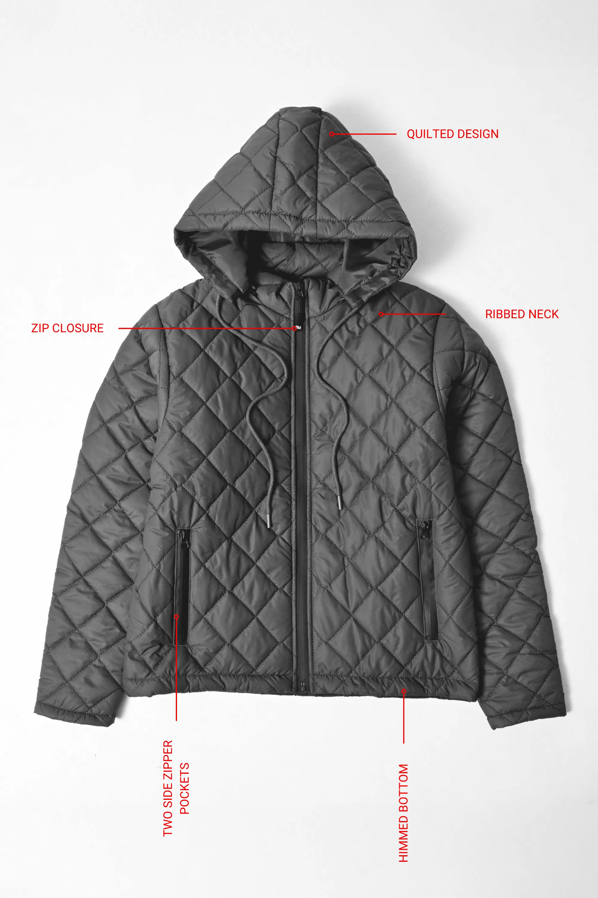 Polo Republica Men's Quilted Puffer Hooded Jacket