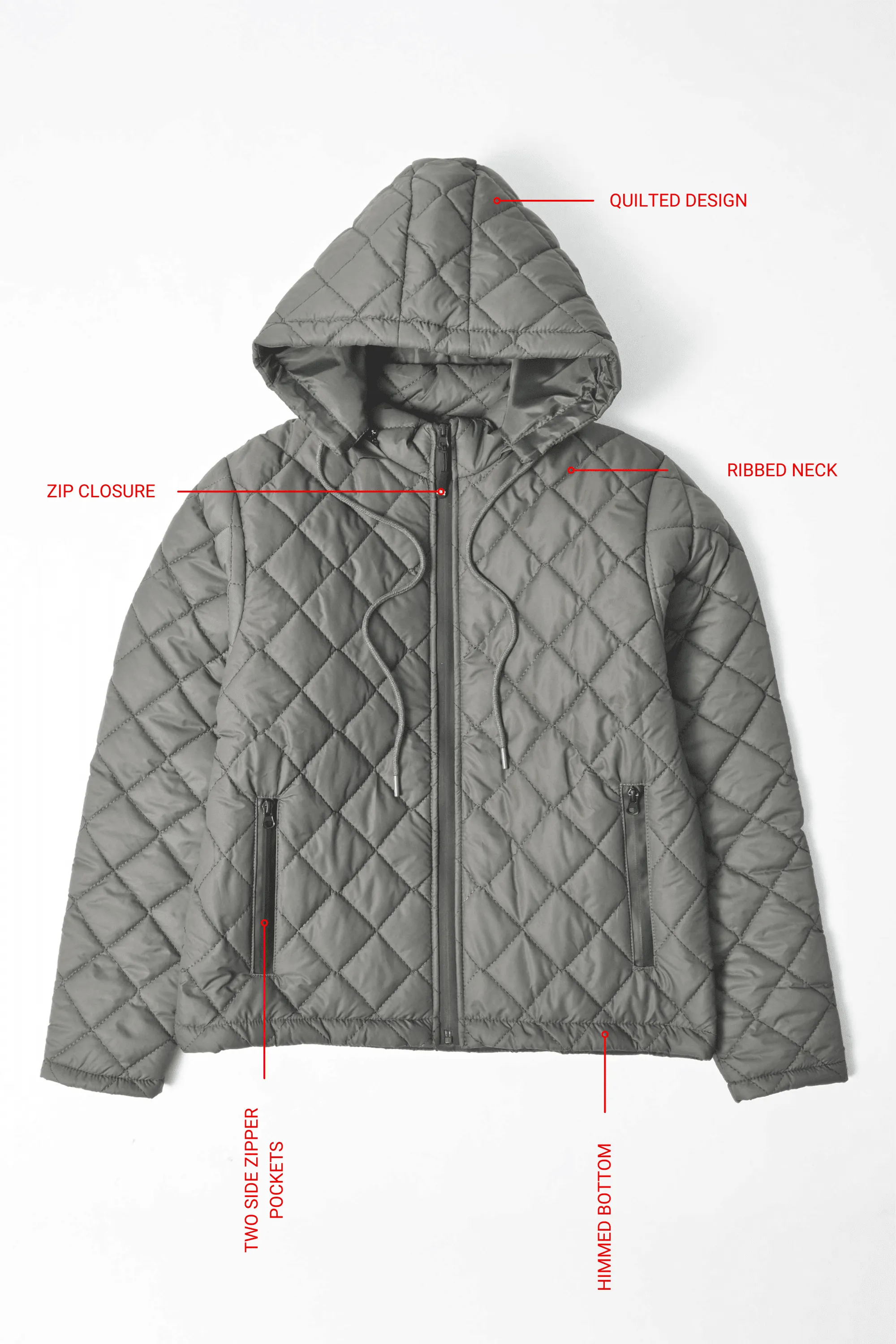 Polo Republica Men's Quilted Puffer Hooded Jacket