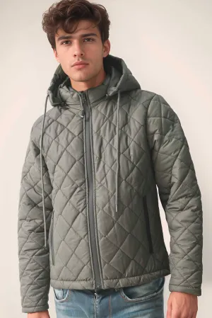 Polo Republica Men's Quilted Puffer Hooded Jacket