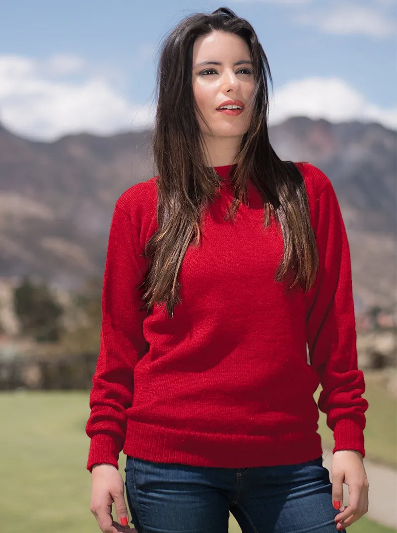 Premium Alpaca Crewneck Sweater for Women