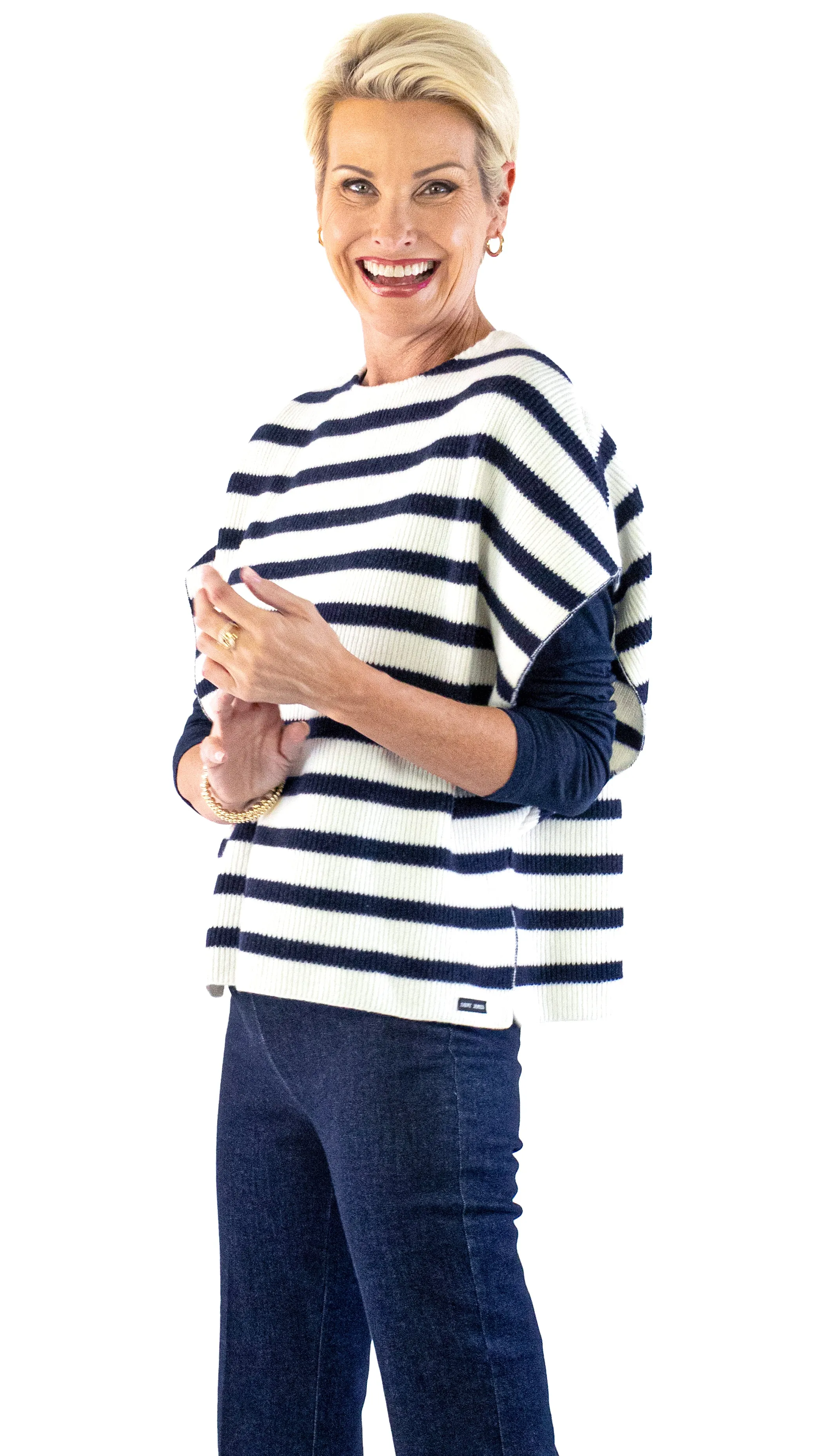 Pull Stripe Panch - Ecume / Navy