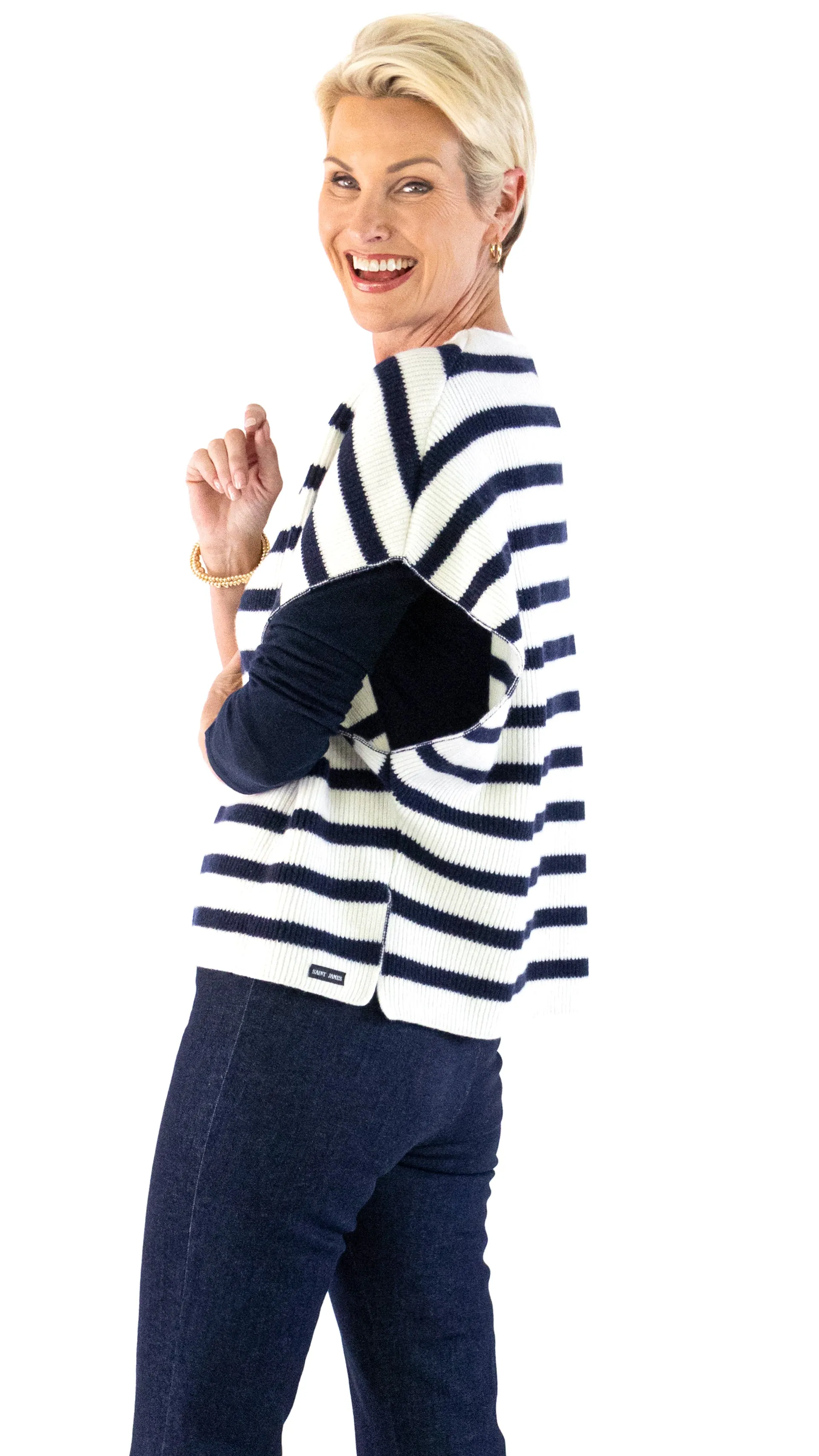 Pull Stripe Panch - Ecume / Navy