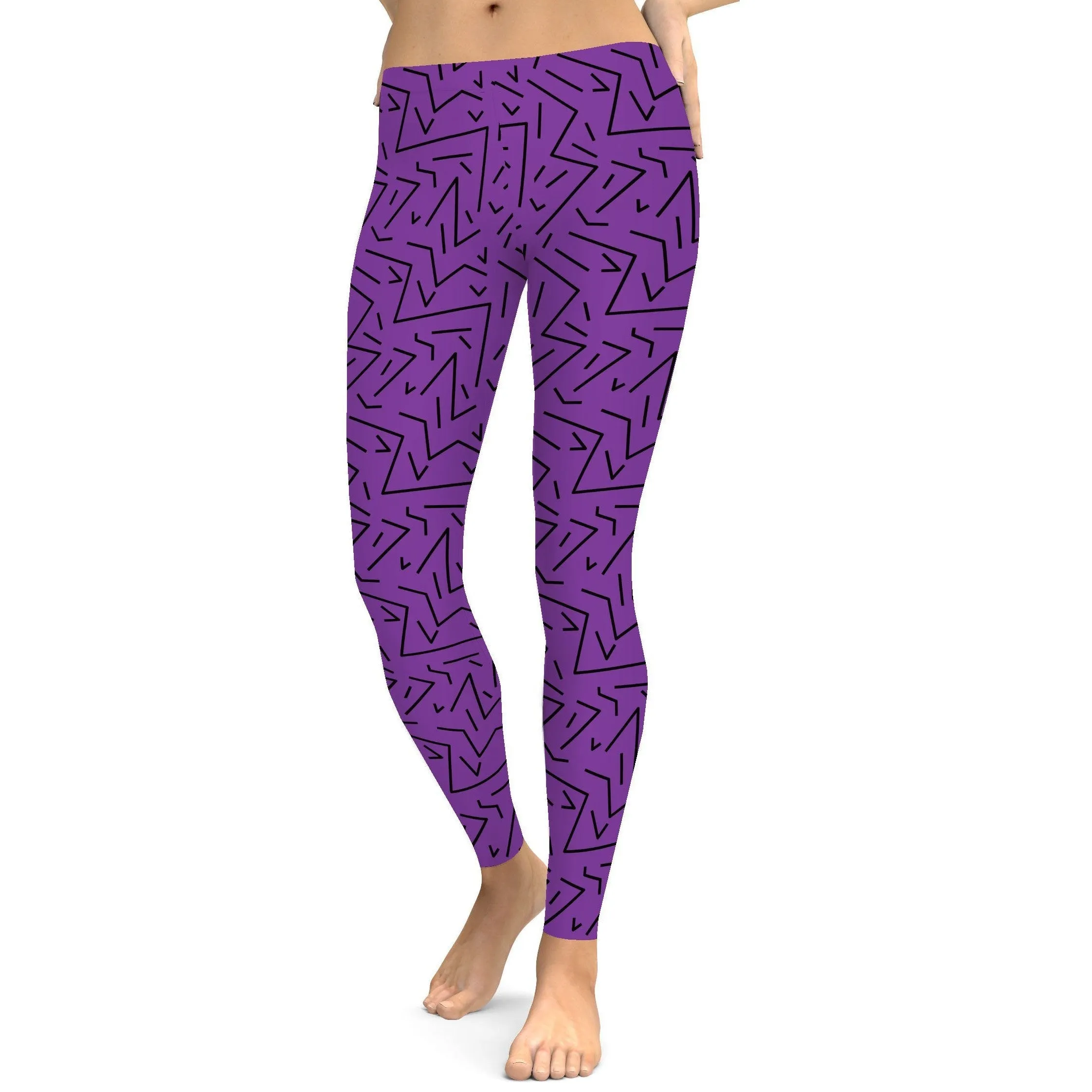 Purple Black Line Leggings