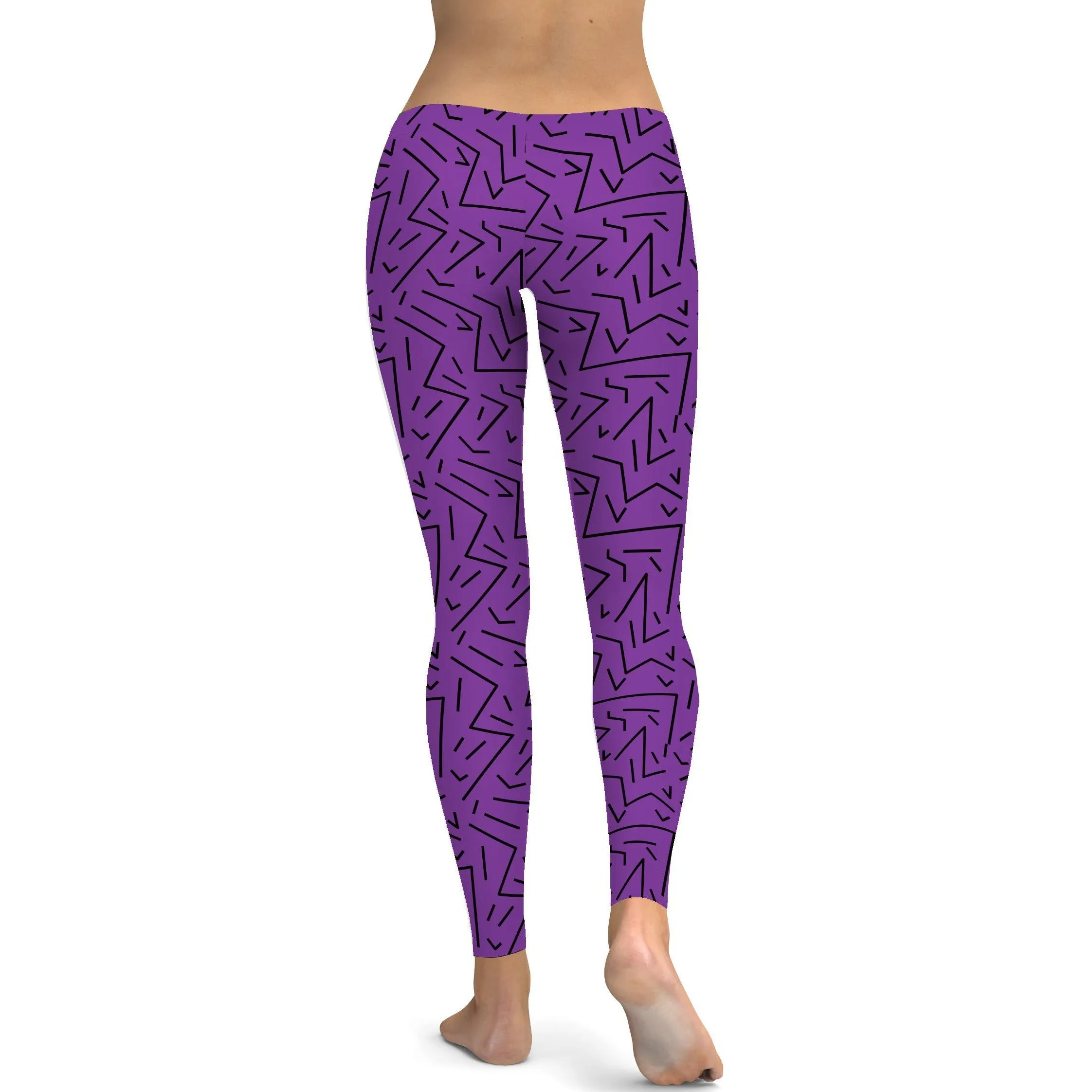 Purple Black Line Leggings