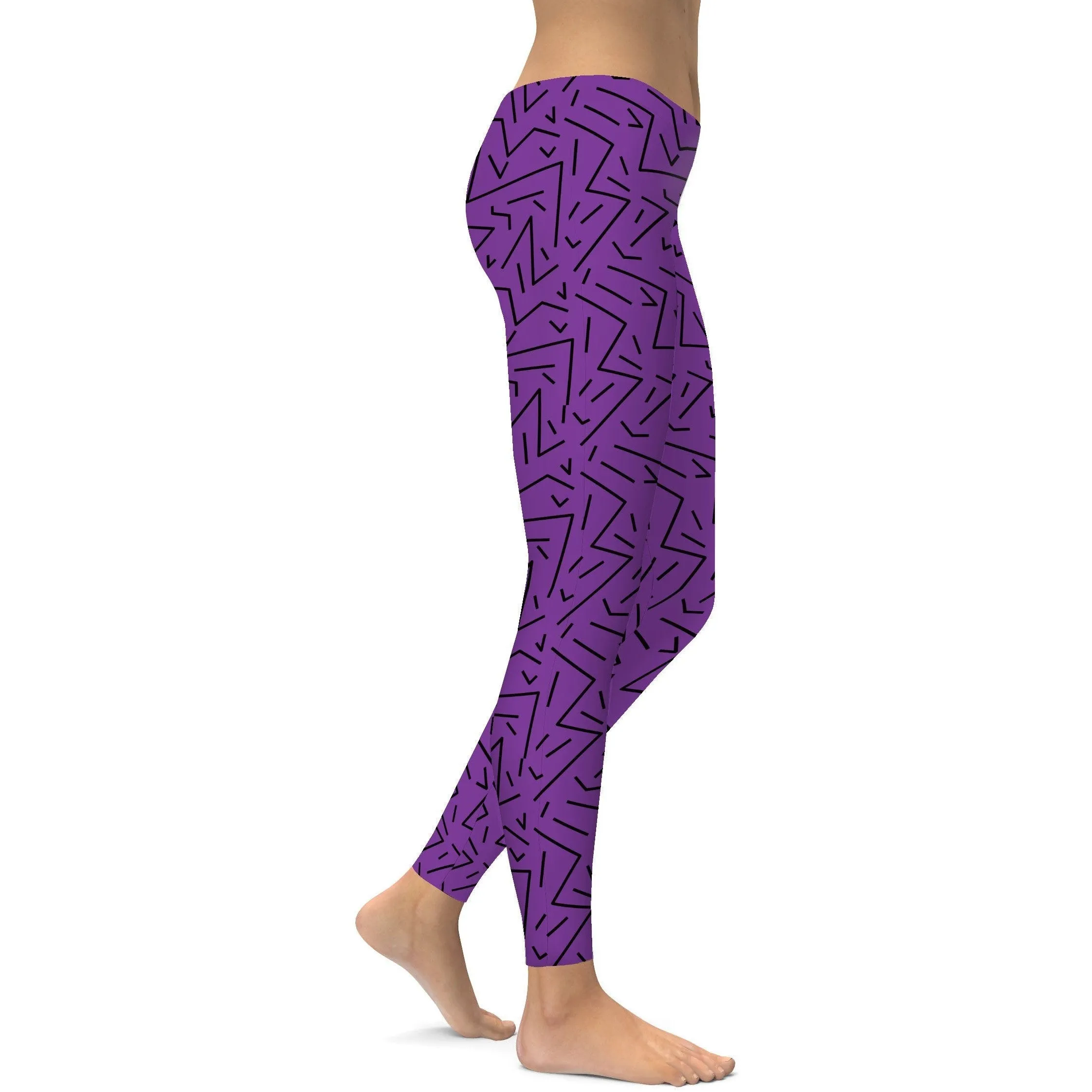 Purple Black Line Leggings