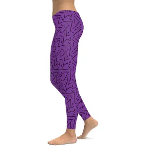 Purple Black Line Leggings