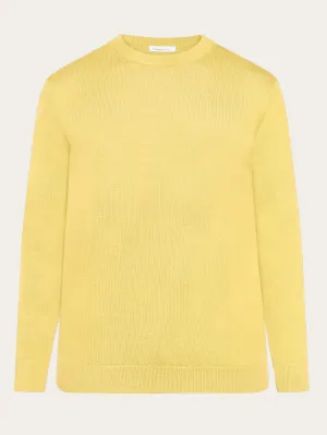 Regular merino knit crew neck - RWS - Misted Yellow