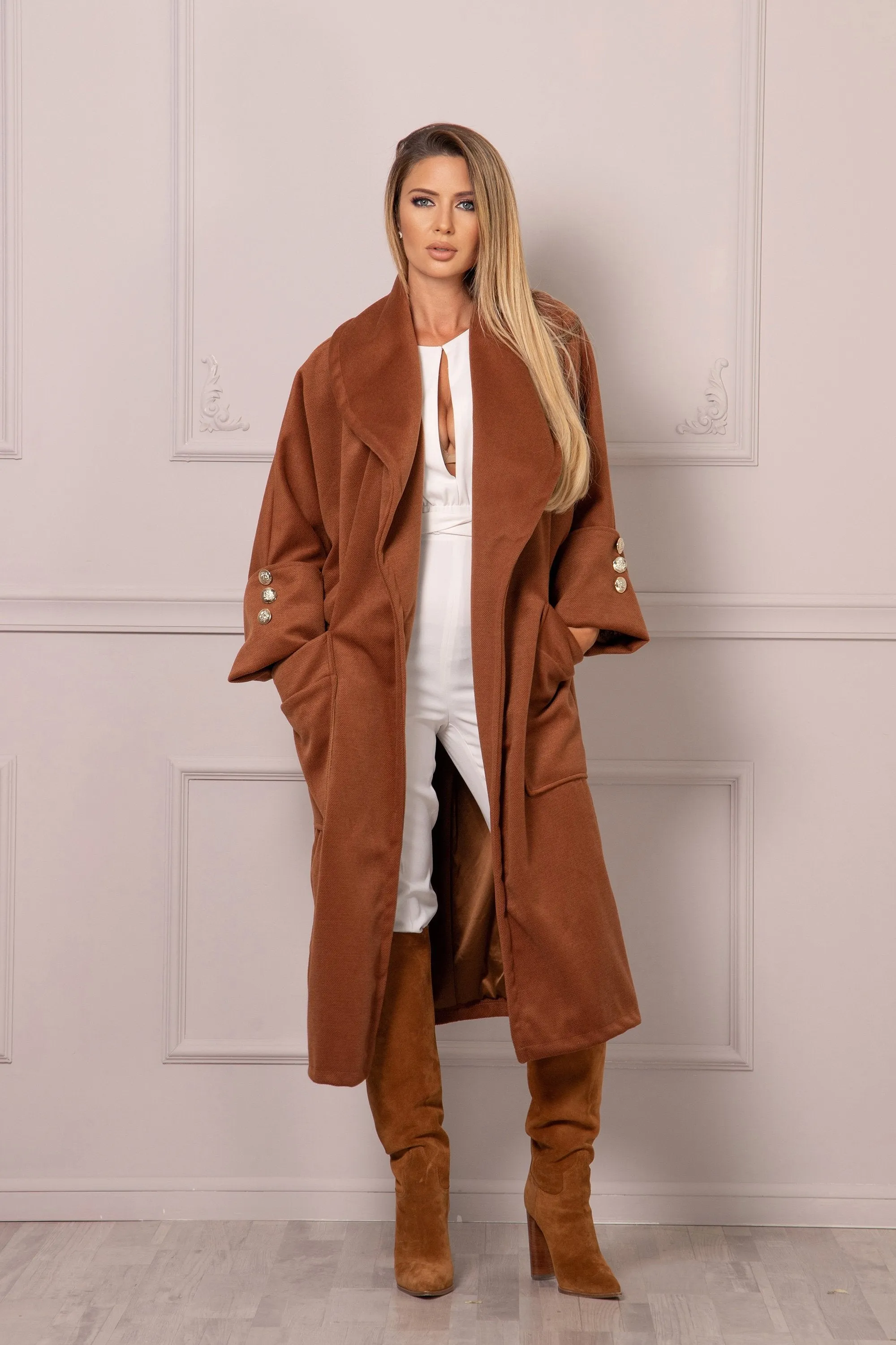 RUST LAPEL COAT