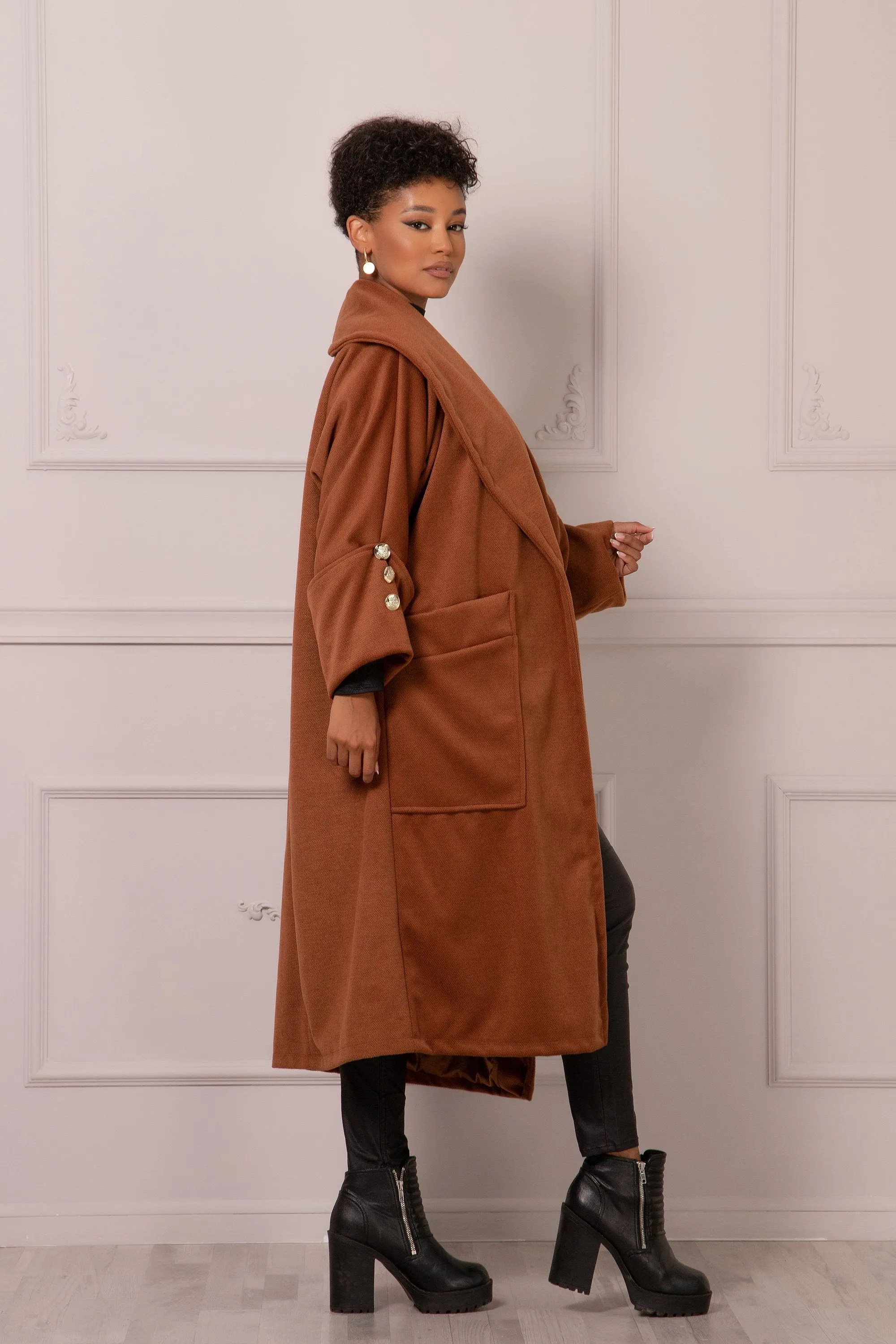 RUST LAPEL COAT