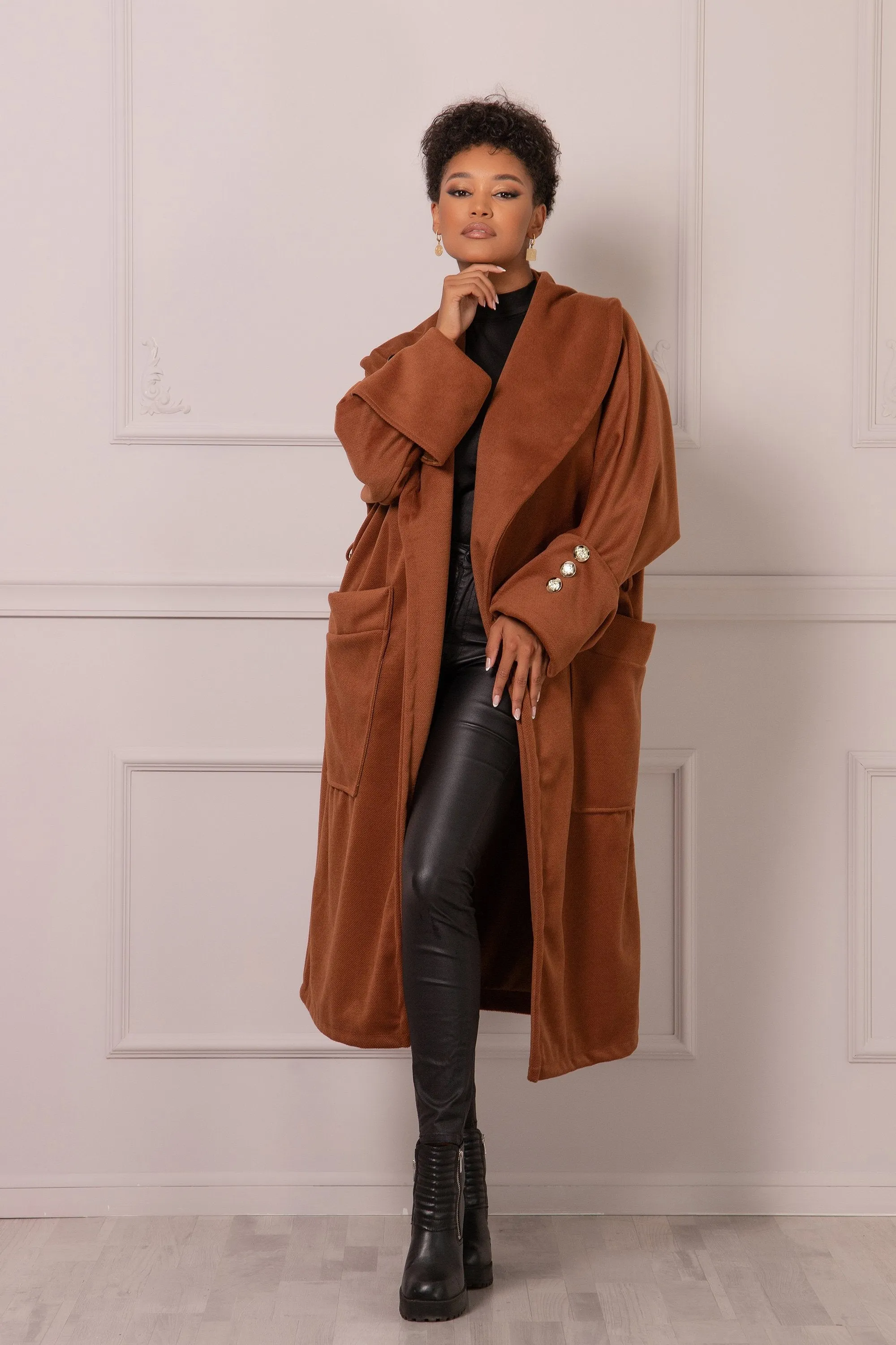 RUST LAPEL COAT