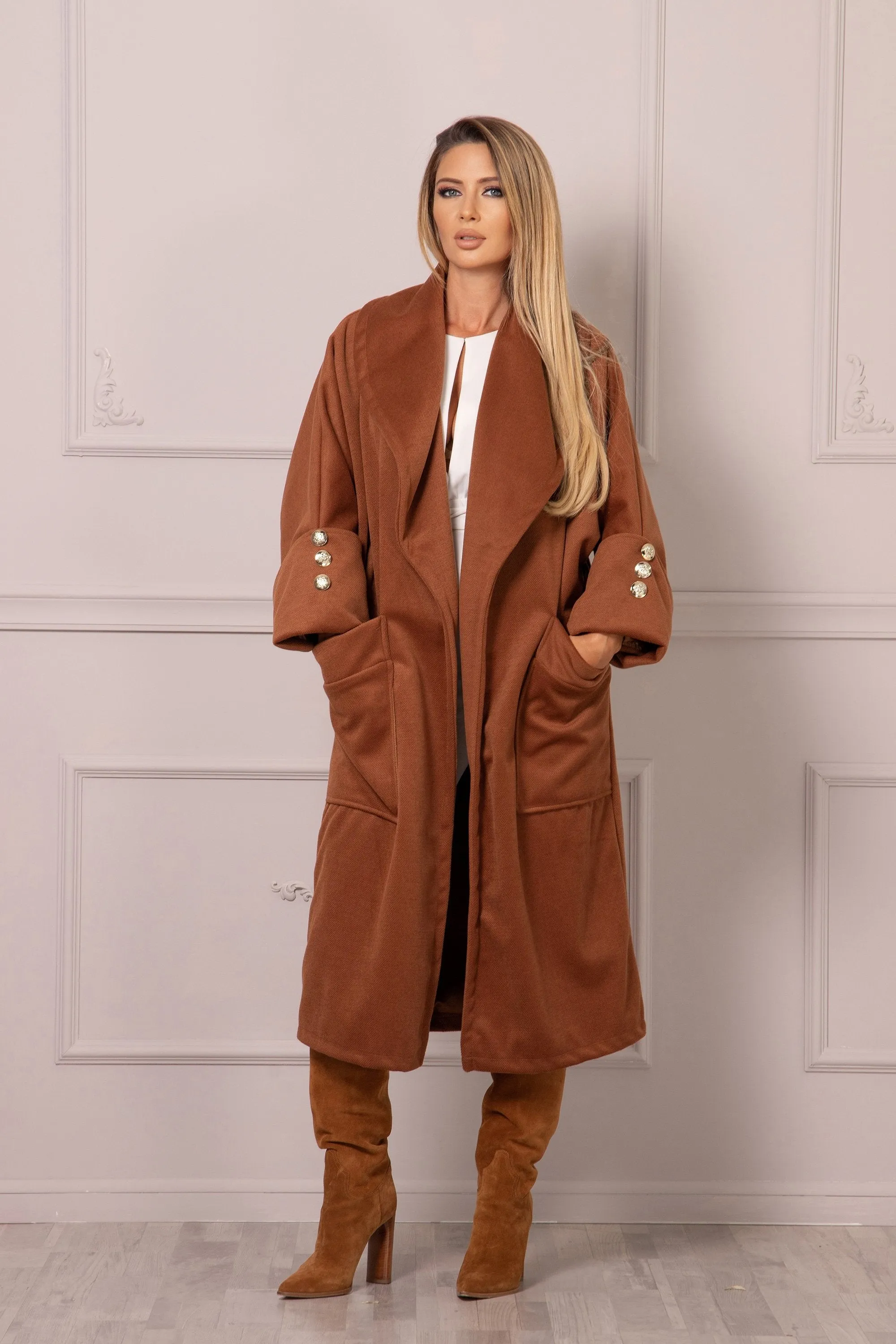 RUST LAPEL COAT