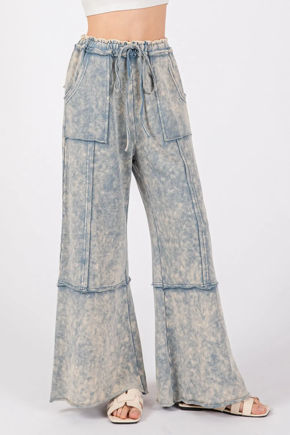 SAGE   FIG Mineral Washed Terry Wide Leg Pants