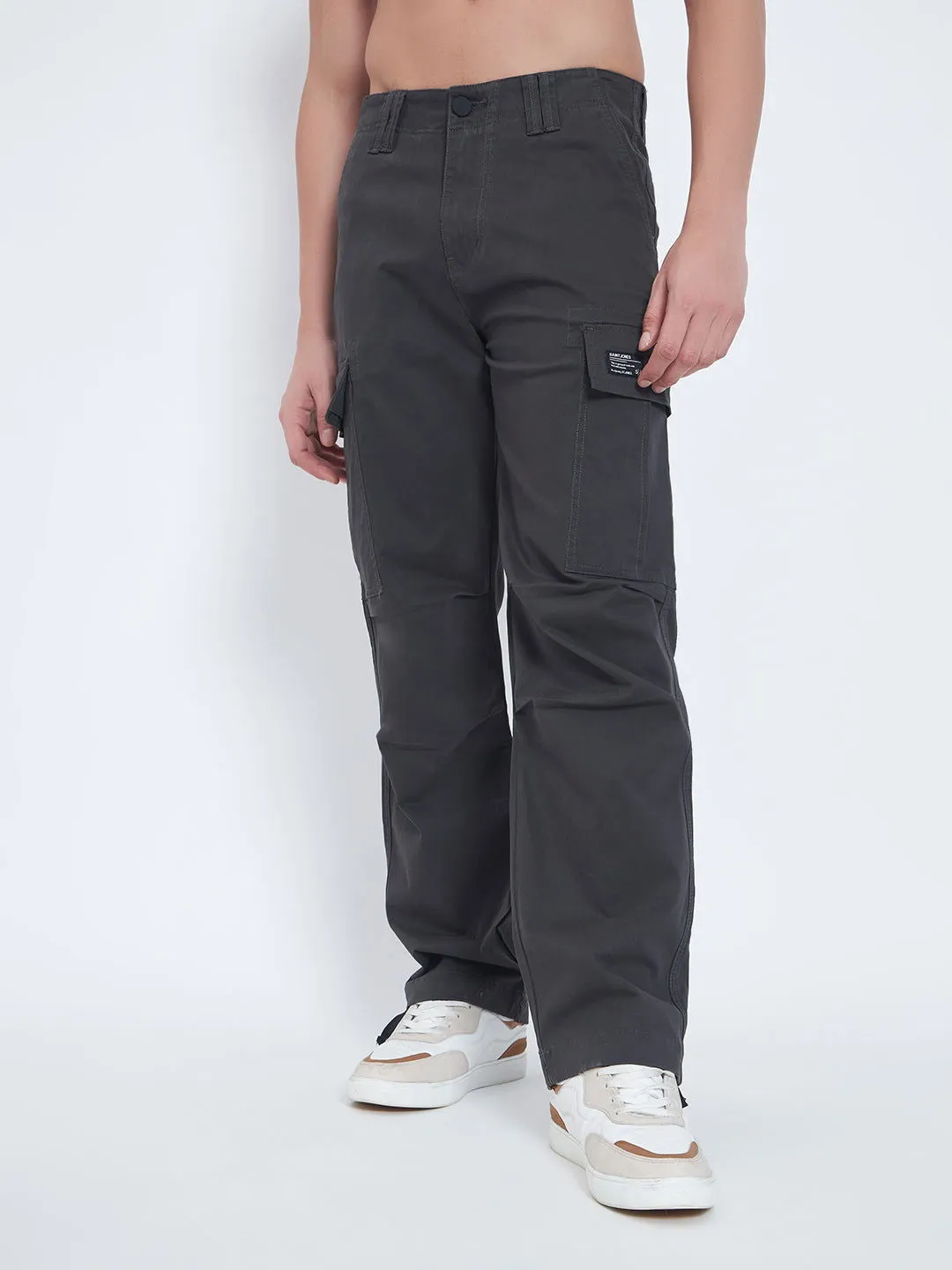 SAINTJONES-DARK GREY BAGGY CARGO