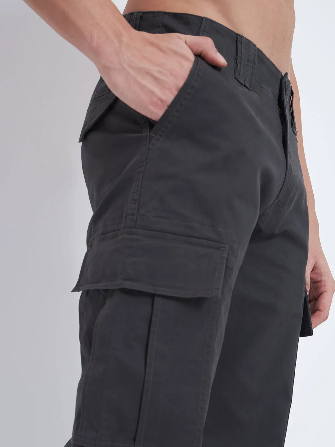 SAINTJONES-DARK GREY BAGGY CARGO