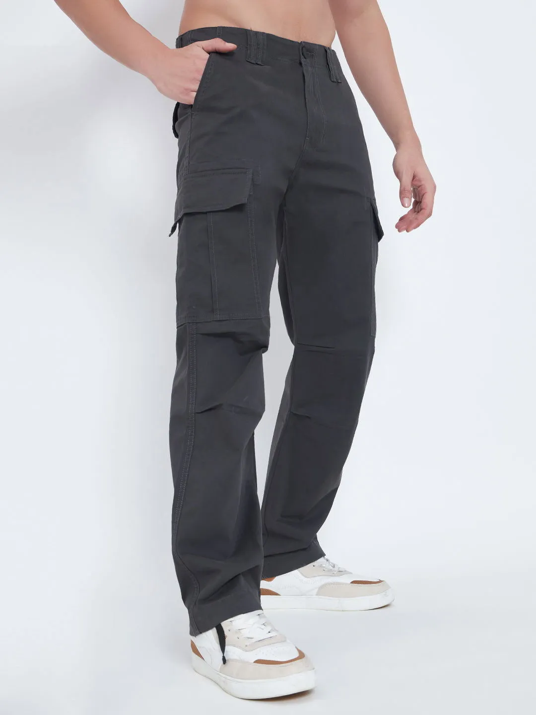 SAINTJONES-DARK GREY BAGGY CARGO