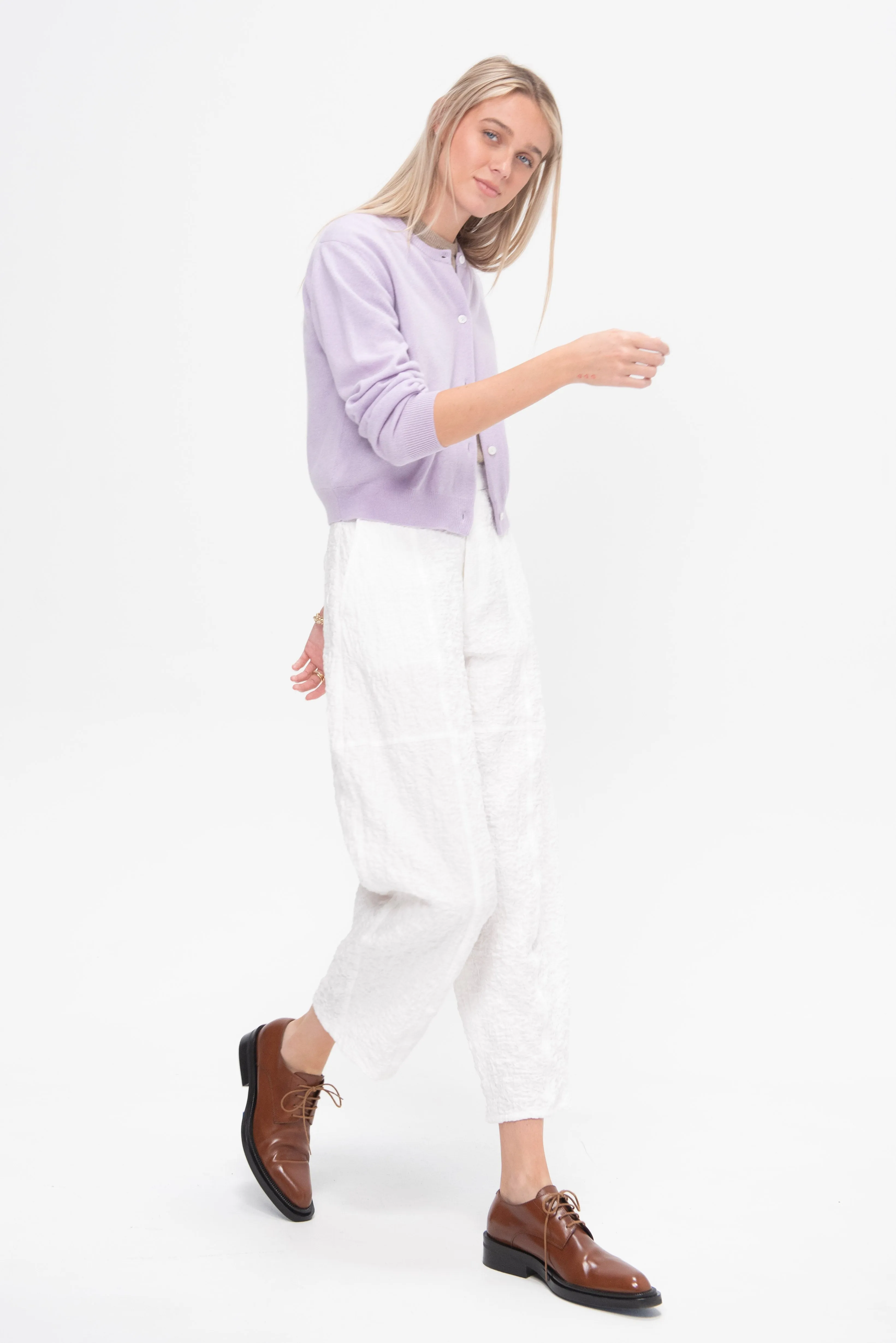 Saskia Panel Pants, White