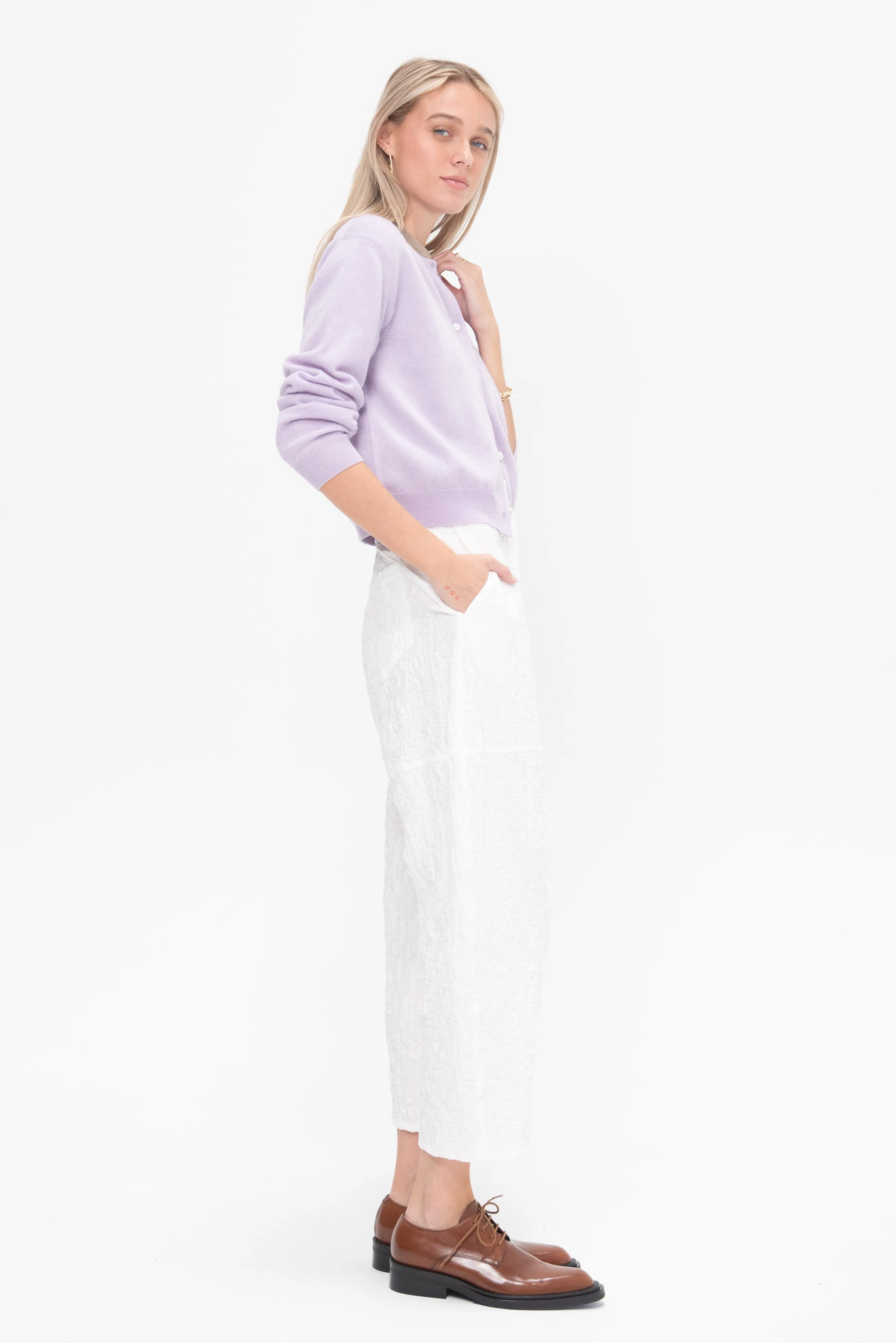 Saskia Panel Pants, White