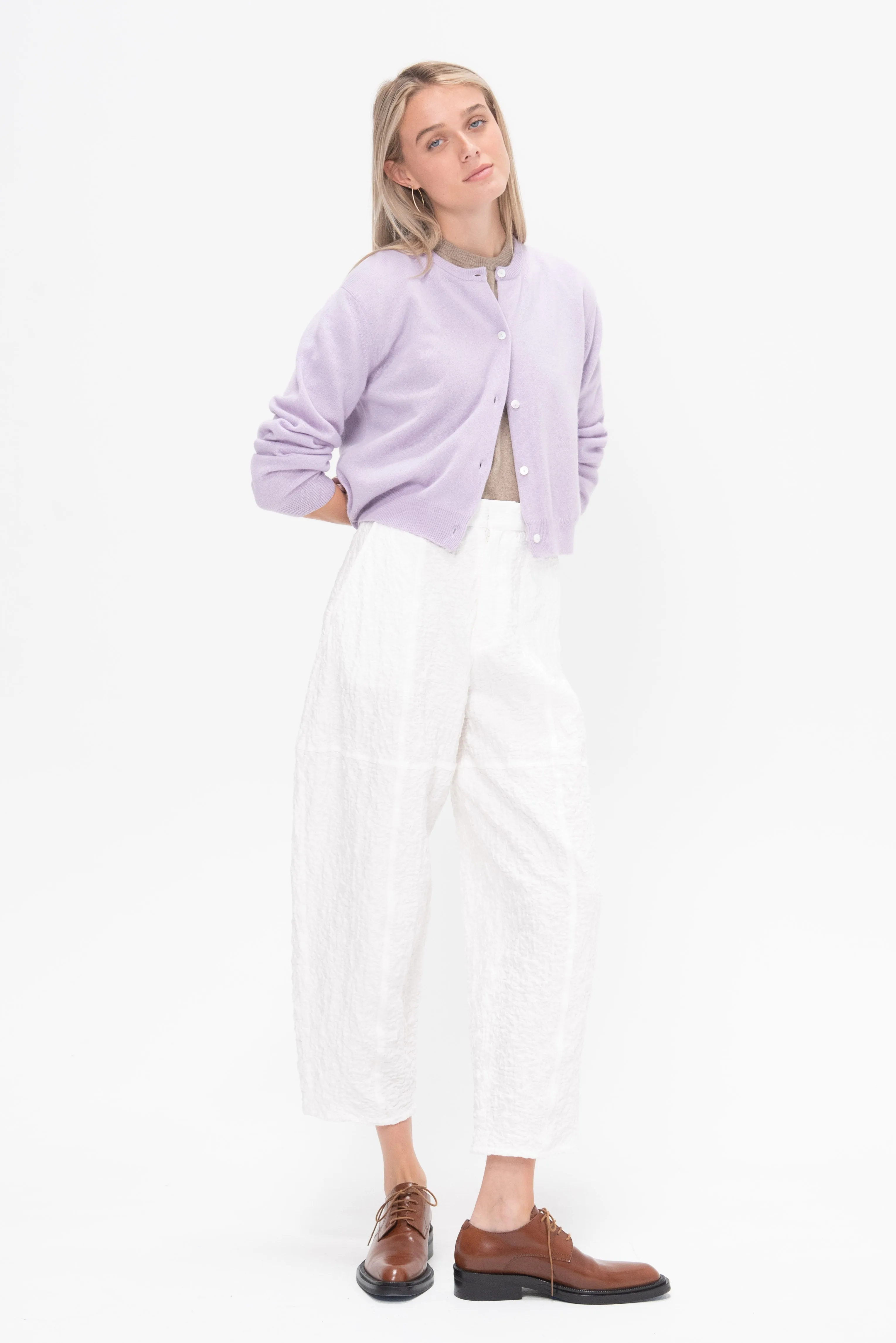 Saskia Panel Pants, White