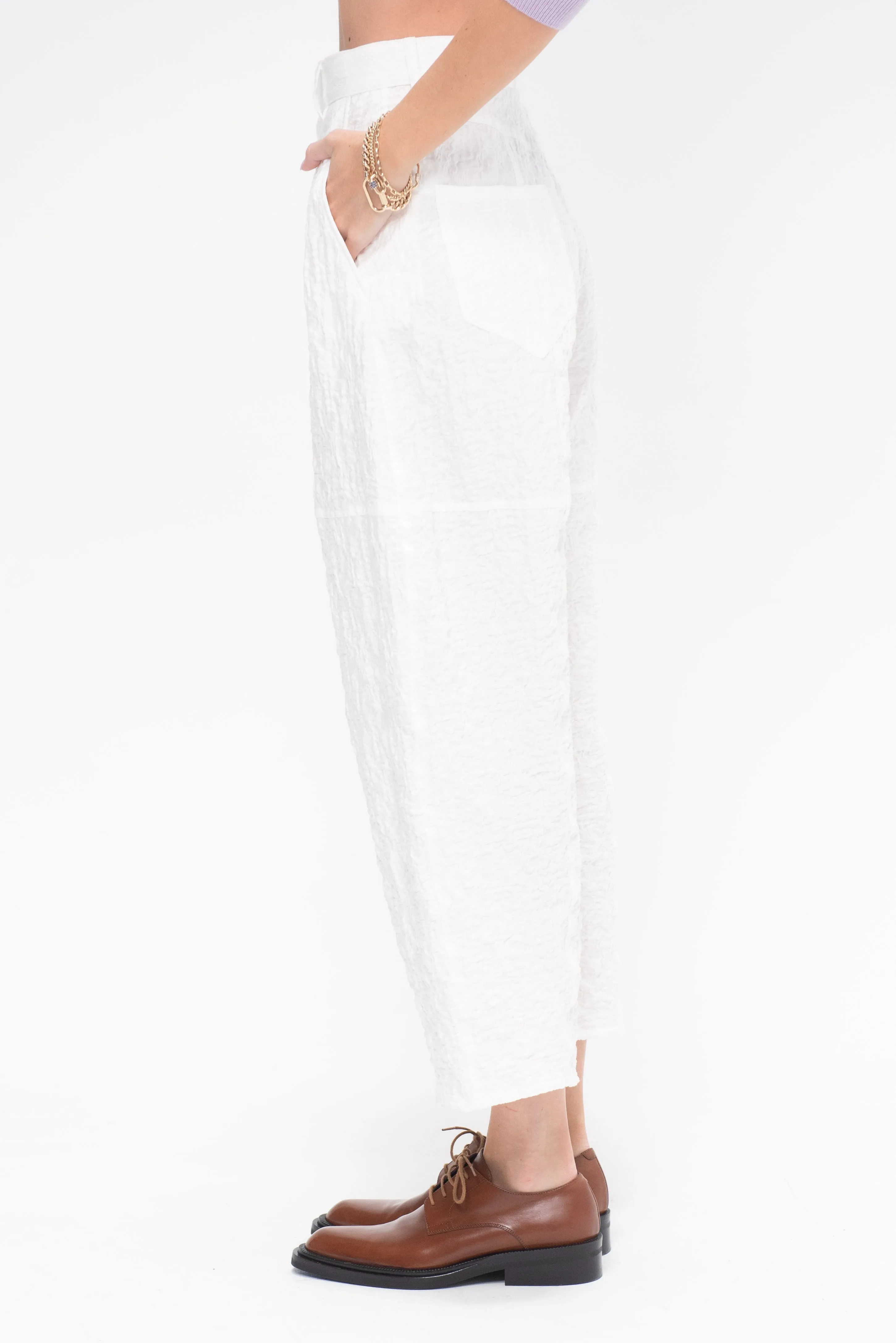 Saskia Panel Pants, White