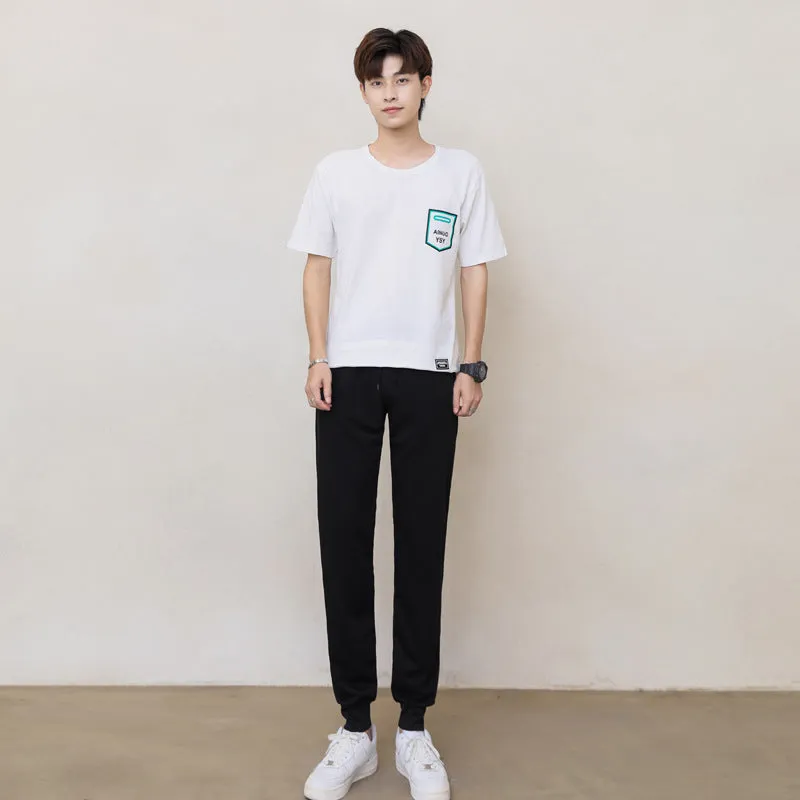 Scales Matching Pants Men Casual Korean Long Trendy Straight Quick Dry Sporty Pants