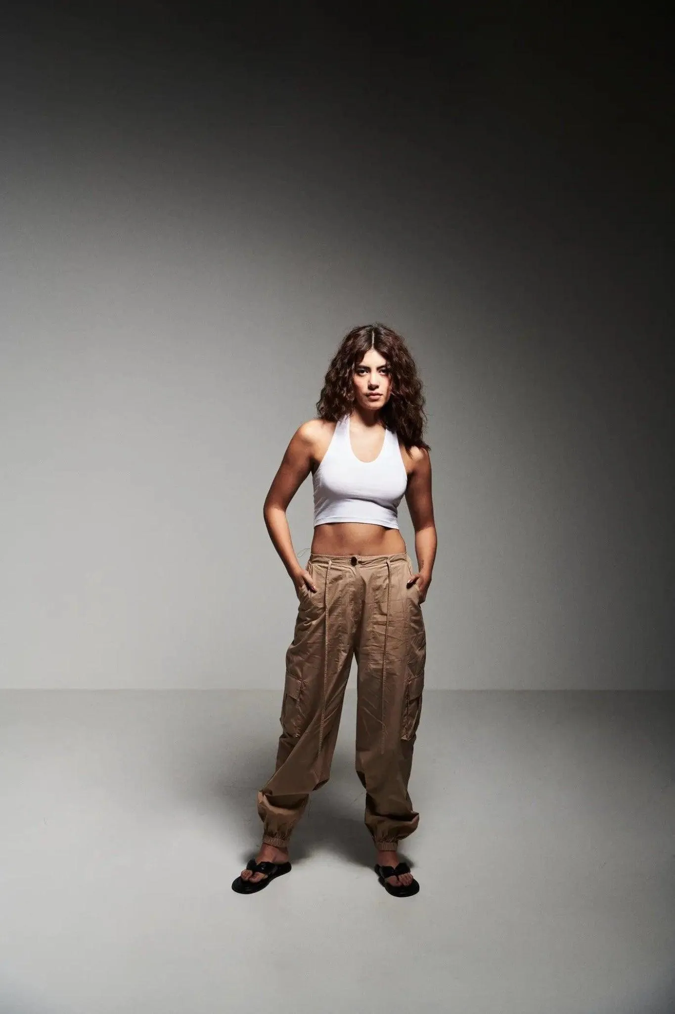 Set Of Halter Neck Top With Cargo Pants