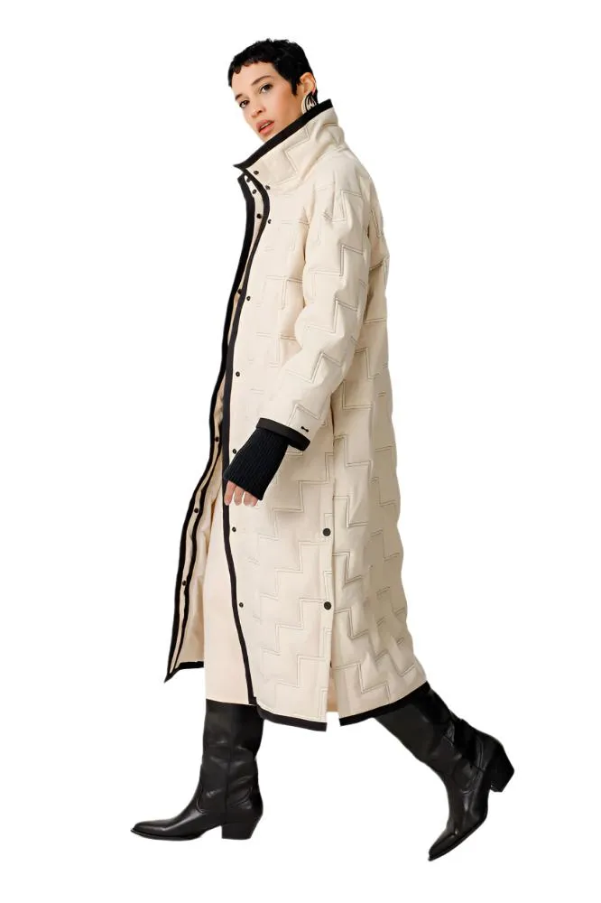 SKFK Womens Alizia Long Coat Cream