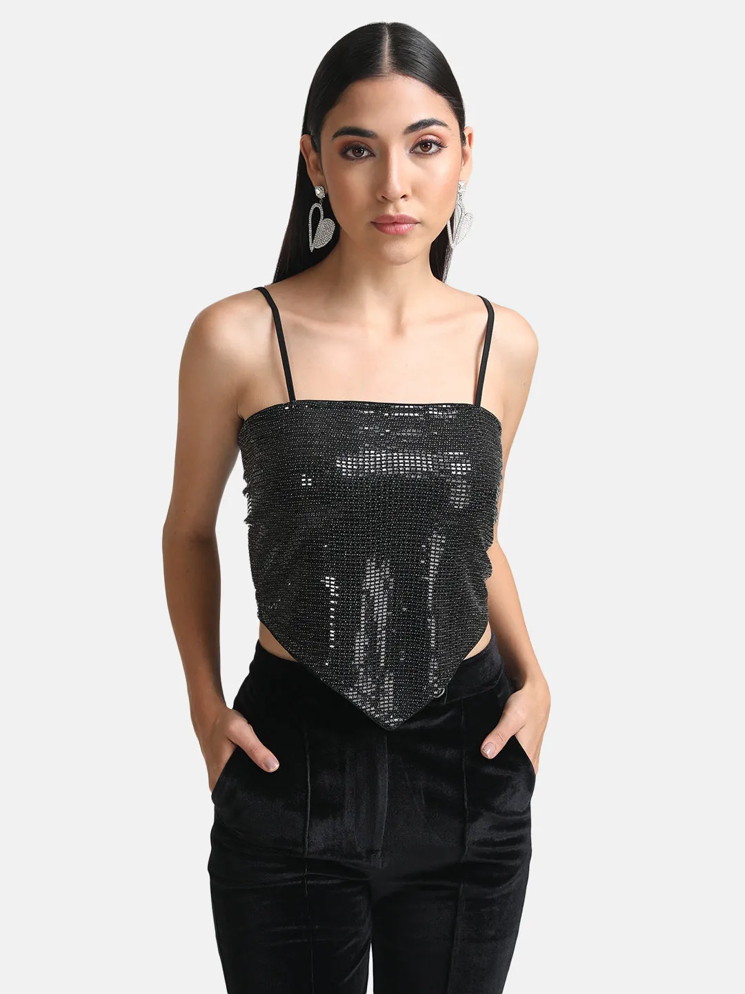 Stickon Sequin Scarf Top