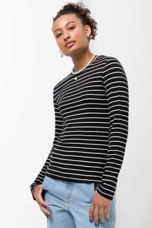 Stripe Long Sleeve T-Shirt Black