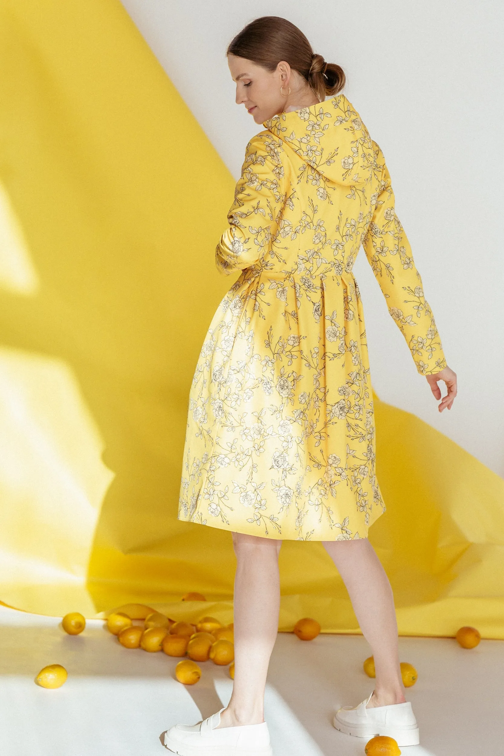 Wild Rose Raincoat Yellow and Off White