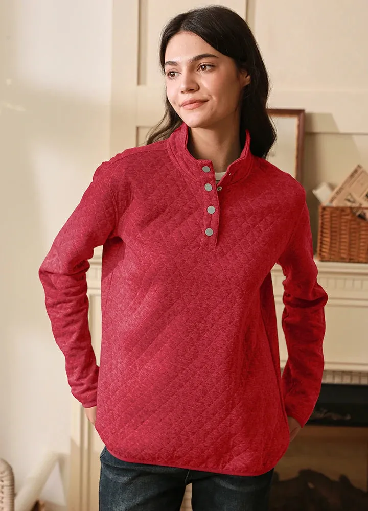 Women's Ultra Soft 1/4 Quilted Fleece Pullover Mountain Outdoor Shirt