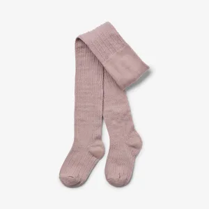 Wool Lace Tights Karla - dry rose