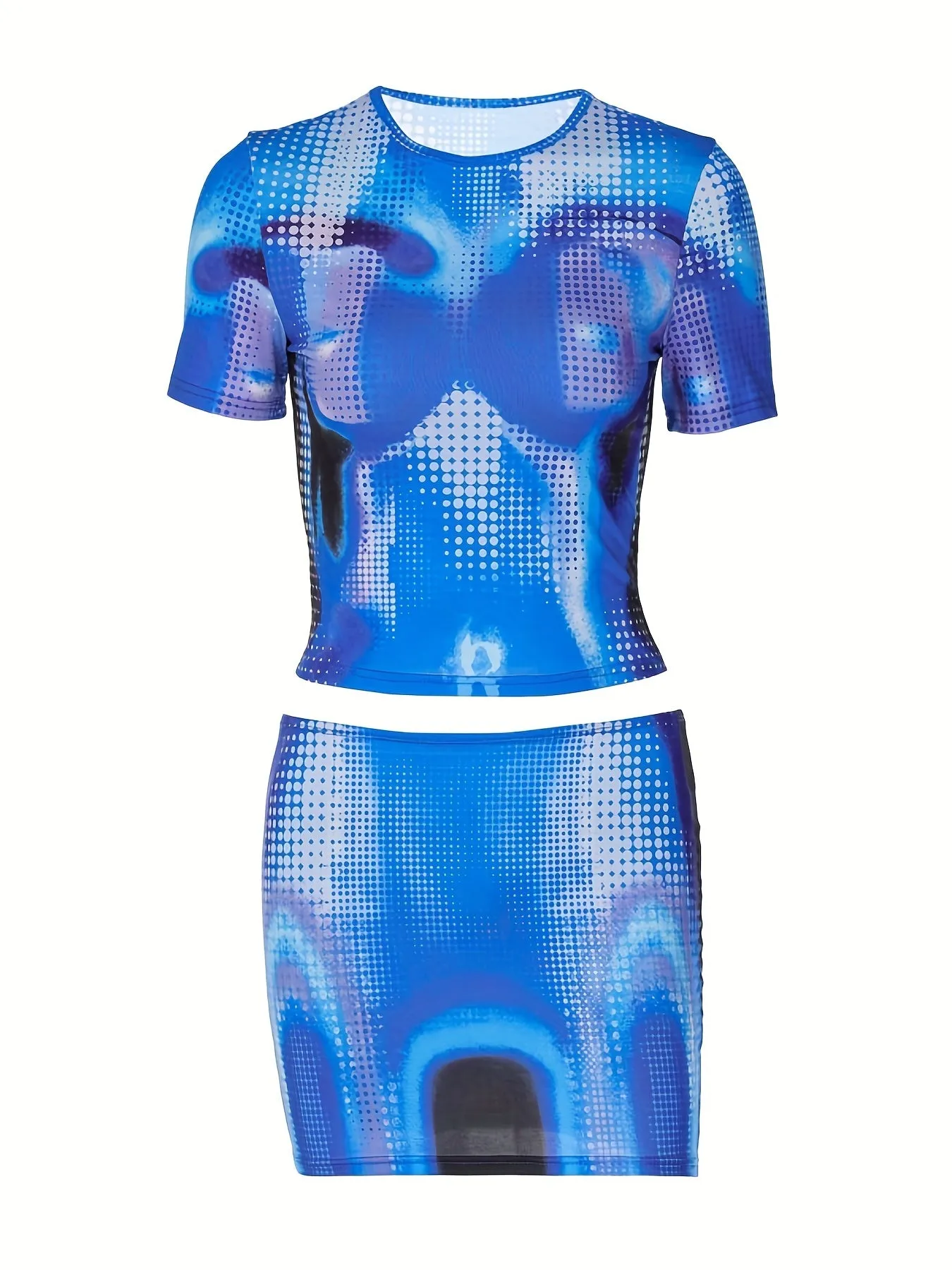 Y2K ALIEN Mini Skirt Set